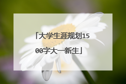 大学生涯规划1500字大一新生