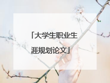 大学生职业生涯规划论文