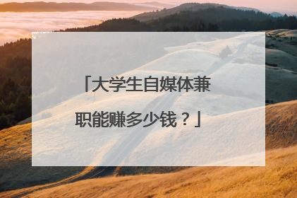 大学生自媒体兼职能赚多少钱?