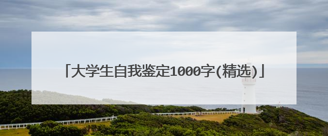 大学生自我鉴定1000字(精选)