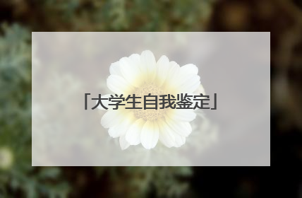 大学生自我鉴定