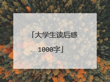 大学生读后感1000字