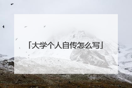大学个人自传怎么写