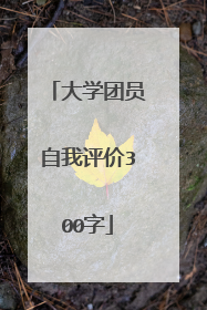 大学团员自我评价300字