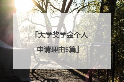 大学奖学金个人申请理由5篇