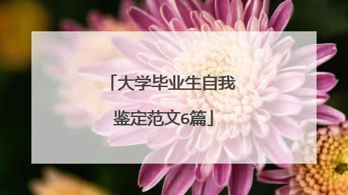 大学毕业生自我鉴定范文6篇