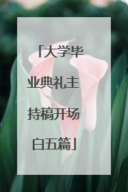 大学毕业典礼主持稿开场白五篇