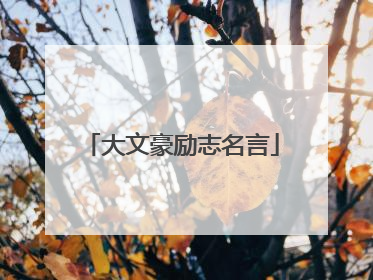 大文豪励志名言