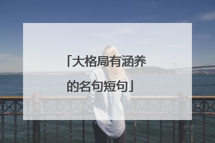 大格局有涵养的名句短句