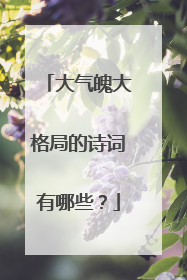 大气魄大格局的诗词有哪些?
