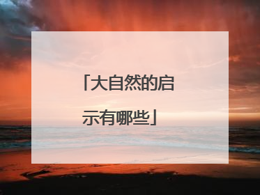 大自然的启示有哪些
