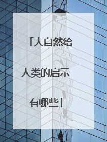 大自然给人类的启示有哪些