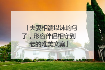 夫妻相濡以沫的句子，形容伴侣相守到老的唯美文案