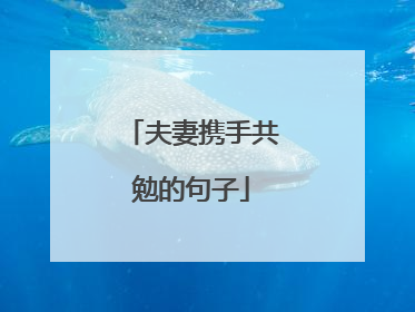 夫妻携手共勉的句子