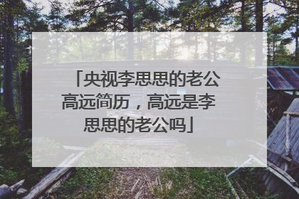 央视李思思的老公高远简历,高远是李思思的老公吗