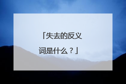 失去的反义词是什么?