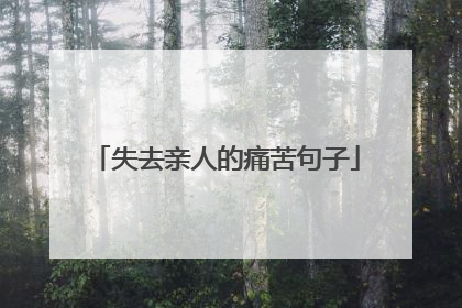 失去亲人的痛苦句子