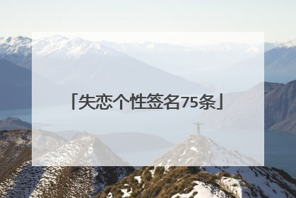 失恋个性签名75条