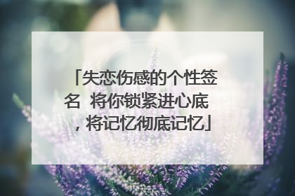 失恋伤感的个性签名 将你锁紧进心底,将记忆彻底记忆