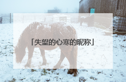 失望的心寒的昵称