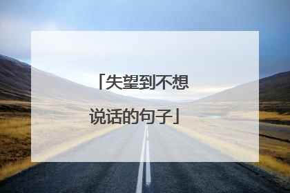 失望到不想说话的句子