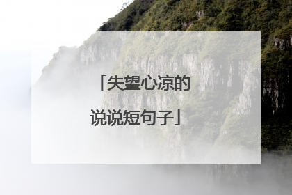失望心凉的说说短句子