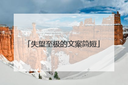 失望至极的文案简短