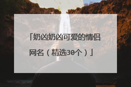 奶凶奶凶可爱的情侣网名(精选30个)