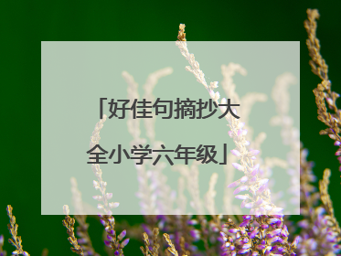 好佳句摘抄大全小学六年级