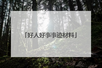 好人好事事迹材料