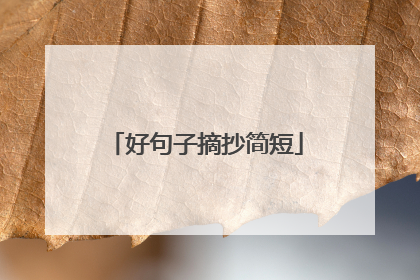 好句子摘抄简短