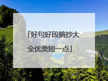 好句好段摘抄大全优美短一点