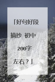 好句好段摘抄 初中 200字左右？