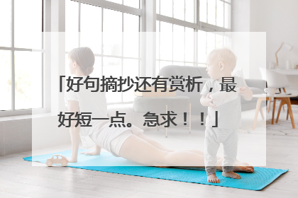 好句摘抄还有赏析，最好短一点。急求！！