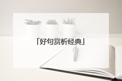 好句赏析经典