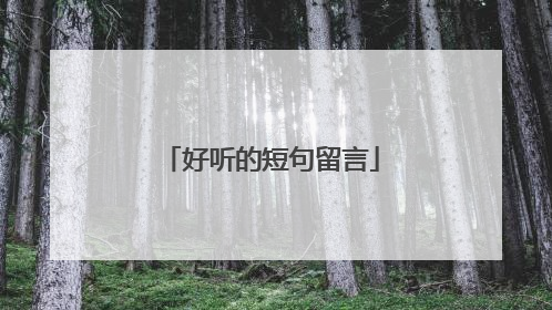 好听的短句留言