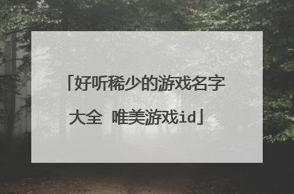 好听稀少的游戏名字大全 唯美游戏id