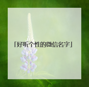 好听个性的微信名字
