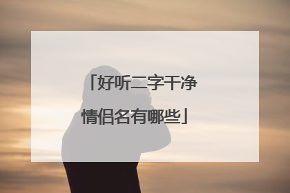 好听二字干净情侣名有哪些