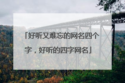 好听又难忘的网名四个字,好听的四字网名