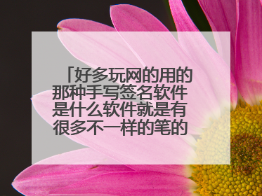 好多玩网的用的那种手写签名软件是什么软件就是有很多不一样的笔的那种,像图一样,求软件名