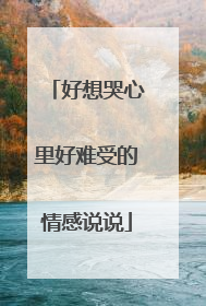 好想哭心里好难受的情感说说