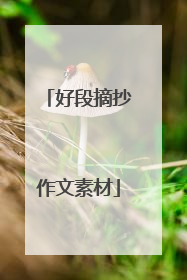好段摘抄作文素材