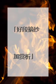 好段摘抄加赏析