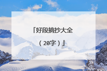 好段摘抄大全（20字）