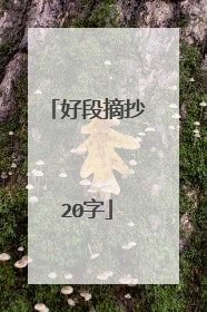 好段摘抄20字