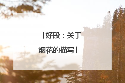 好段：关于烟花的描写