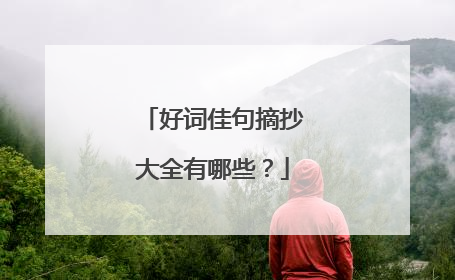 好词佳句摘抄大全有哪些?