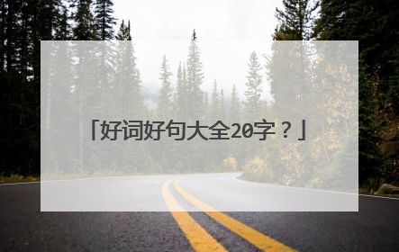 好词好句大全20字?