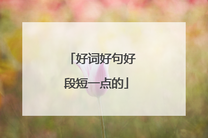 好词好句好段短一点的